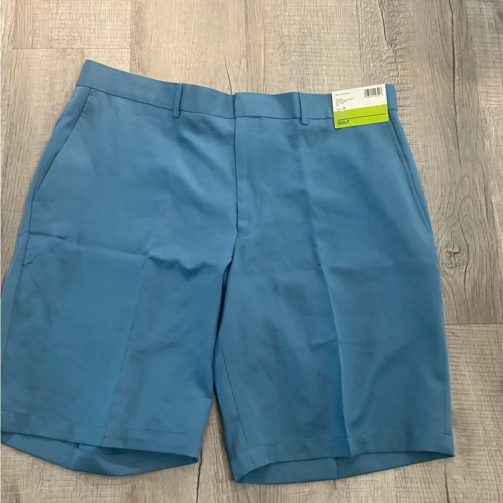 Louis Raphael Blue Flat Front Chino Shorts